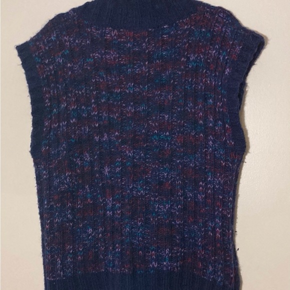 Vintage Blue Sweater Vest | Size L | Chunky | Oversized | Retro Academia - Picture 4 of 6